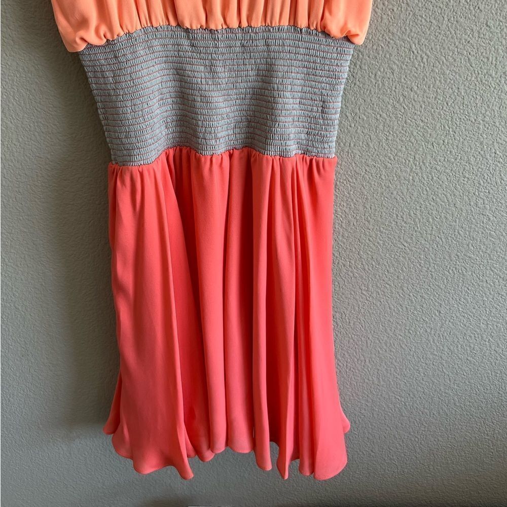 Halston Heritage 100% Silk Tie-Shoulder Colorblock Dress - Picture 7 of 10
